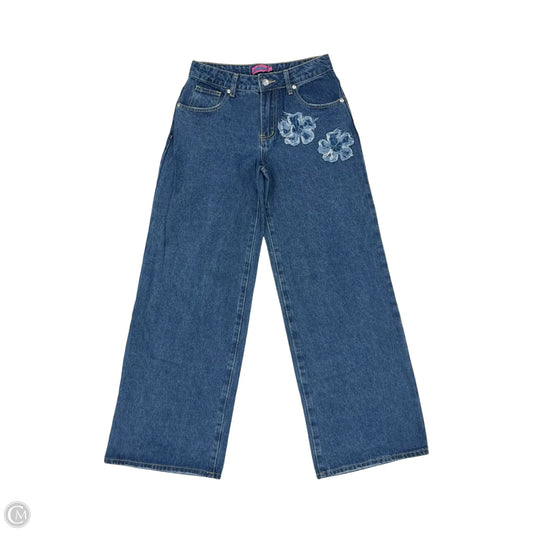 Jeans Wide Leg By Edikted In Blue Denim, Size: Xs