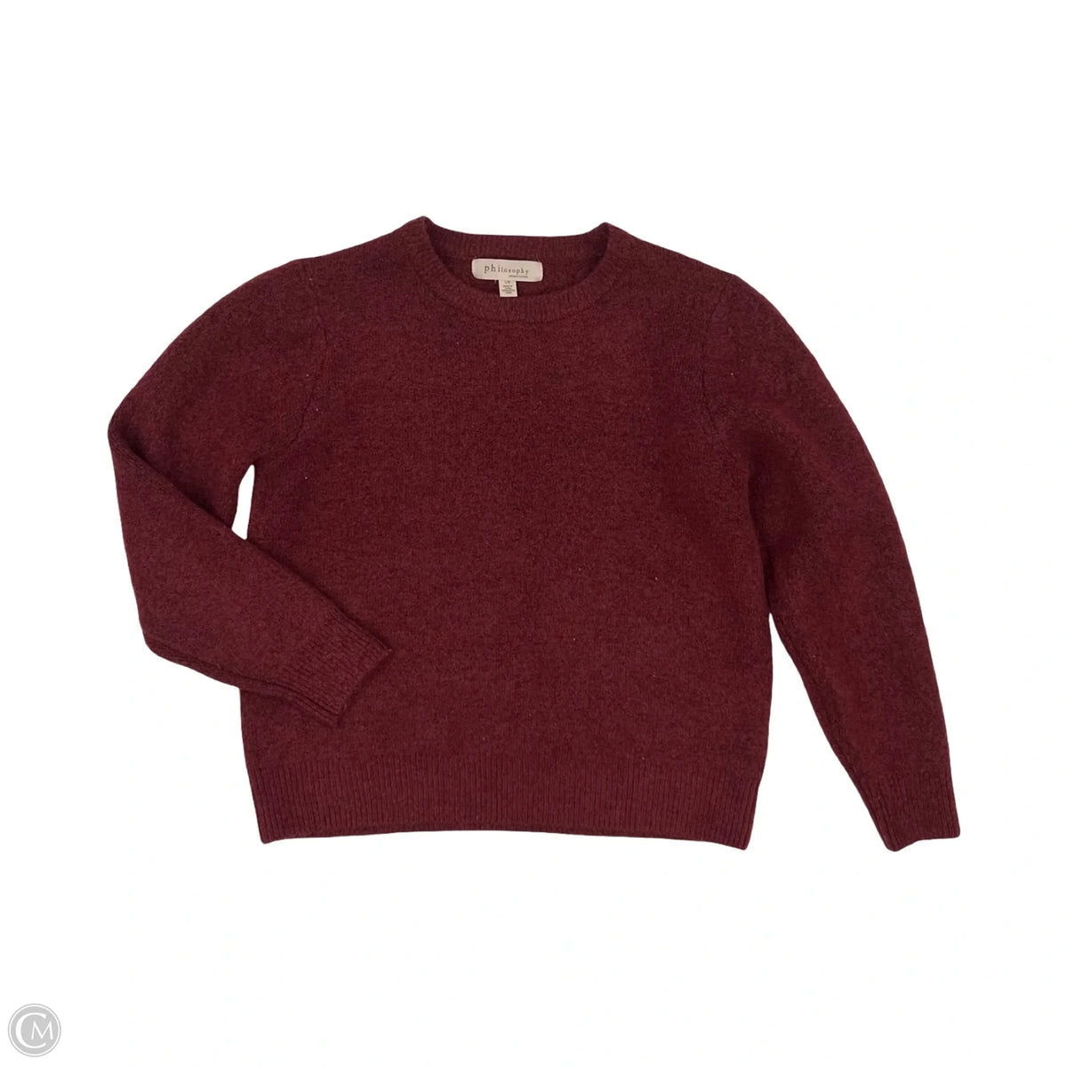 Sweater By Philosophy In Maroon, Size: L