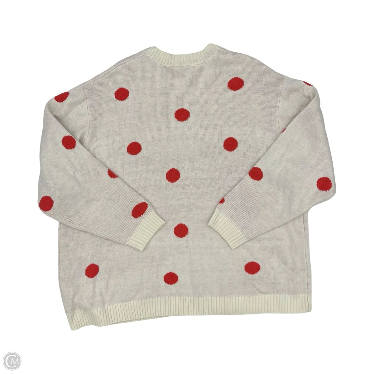 Sweater By Mighty Fine In Cream & Red, Size: 2x