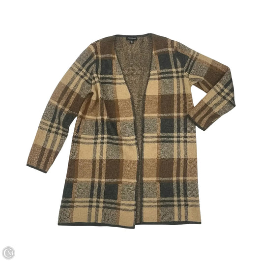 Sweater Cardigan By Fortune & Ivy In Grey & Tan, Size: Xl