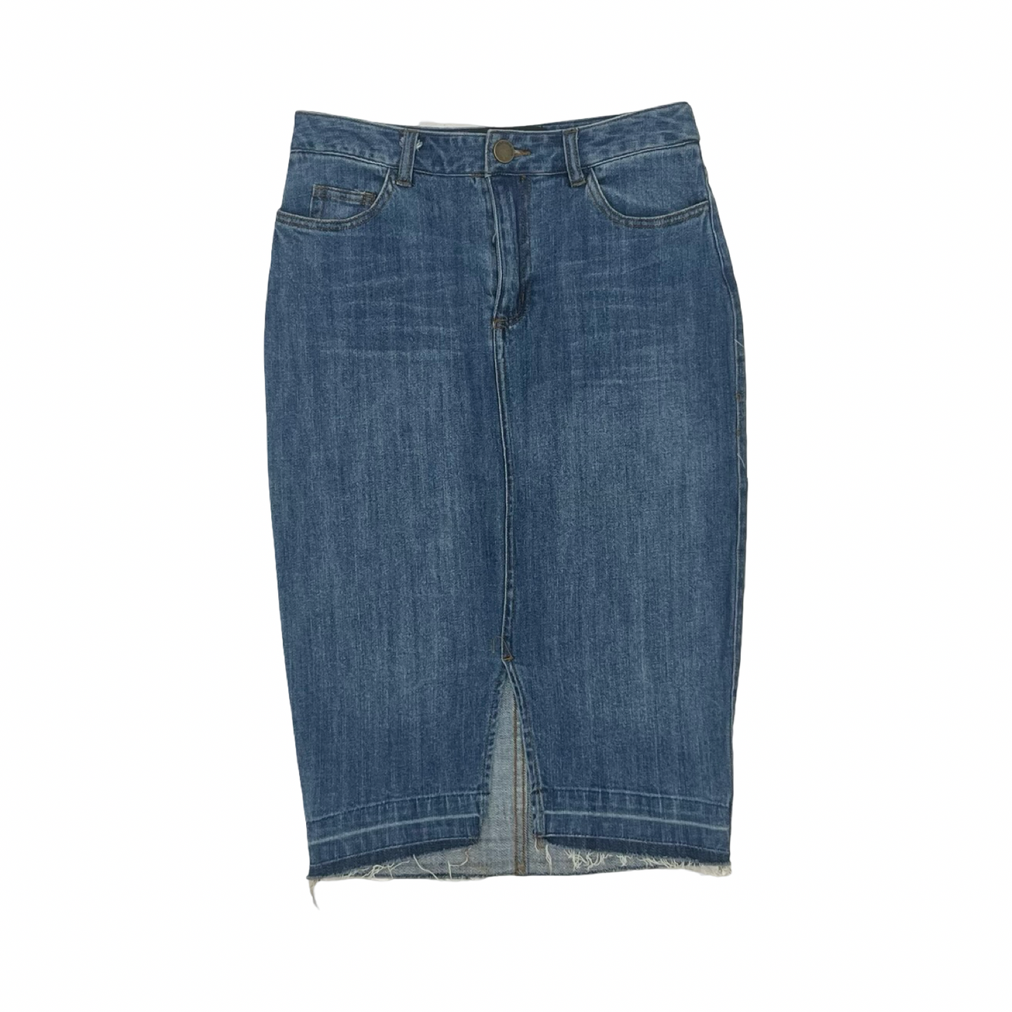 Skirt Midi By Who What Wear In Blue Denim, Size:2