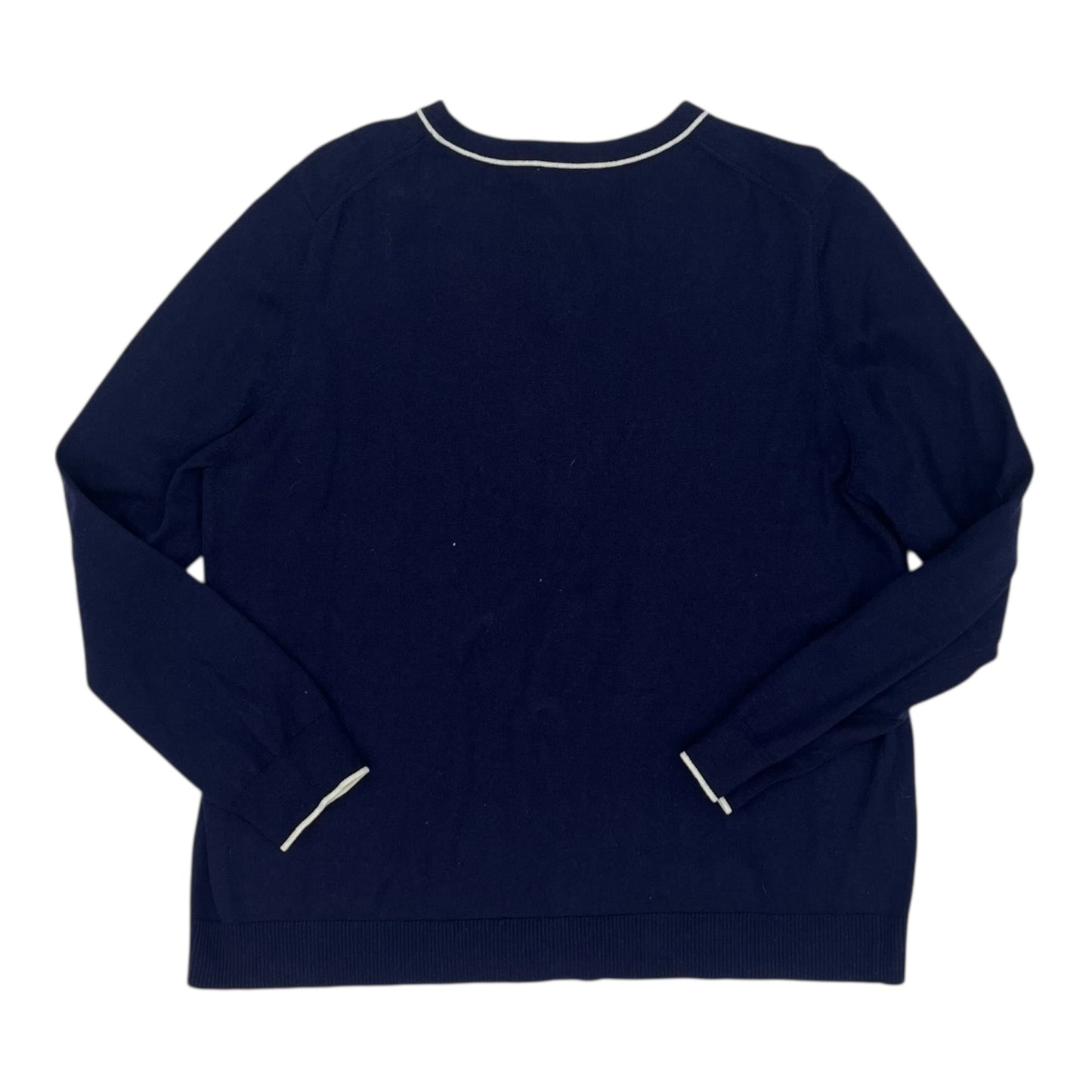 Sweater Cardigan By Clothes Mentor In Blue & White, Size:Xl