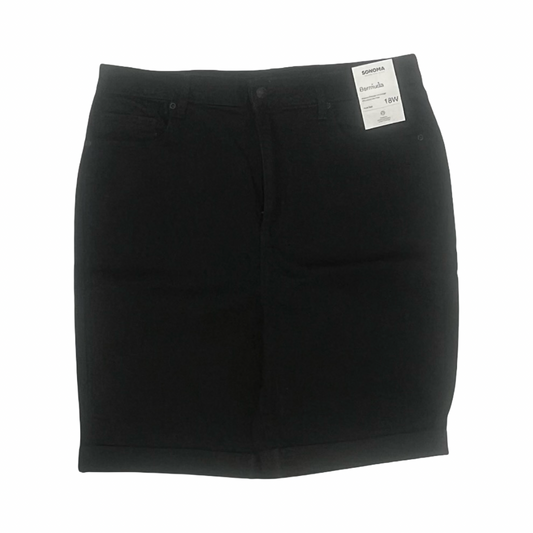 Shorts By Sonoma In Black Denim, Size:18