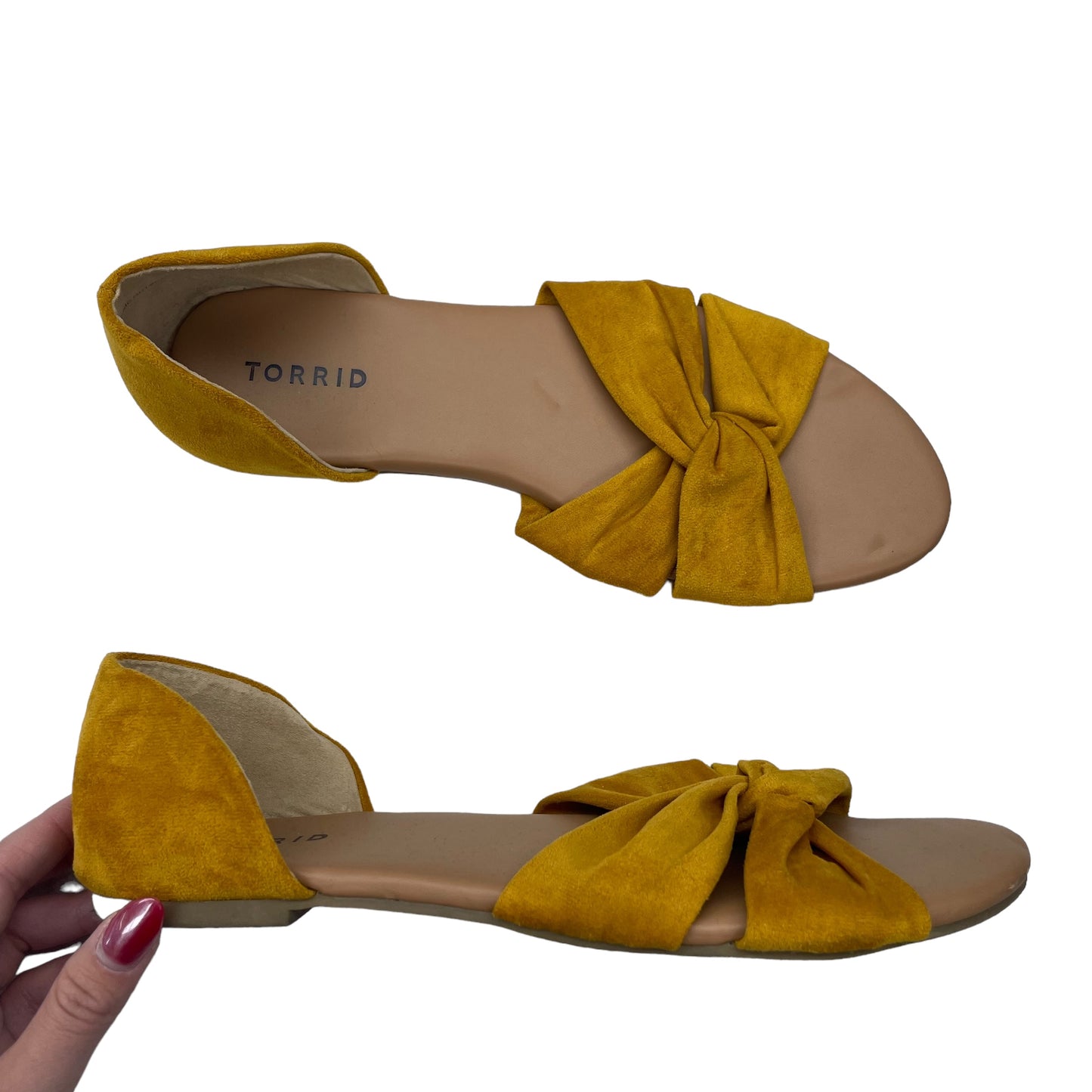 YELLOW TORRID SANDALS FLATS, Size 10.5