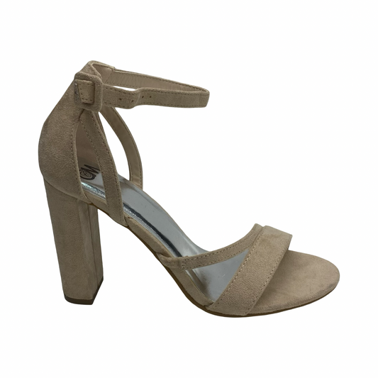 Sandals Heels Block By Cmf In Tan, Size:8
