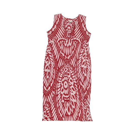 Dress Party Long By Chicos In Red & White, Size:L