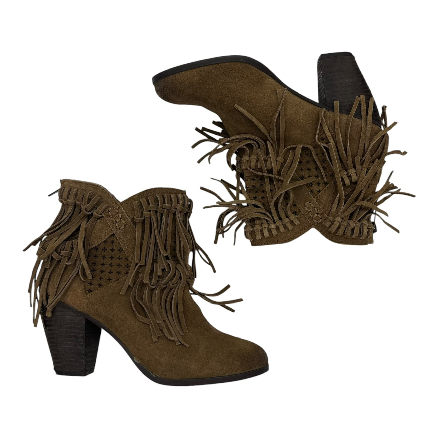 Boots Ankle Heels By Naughty Monkey In Tan, Size:7