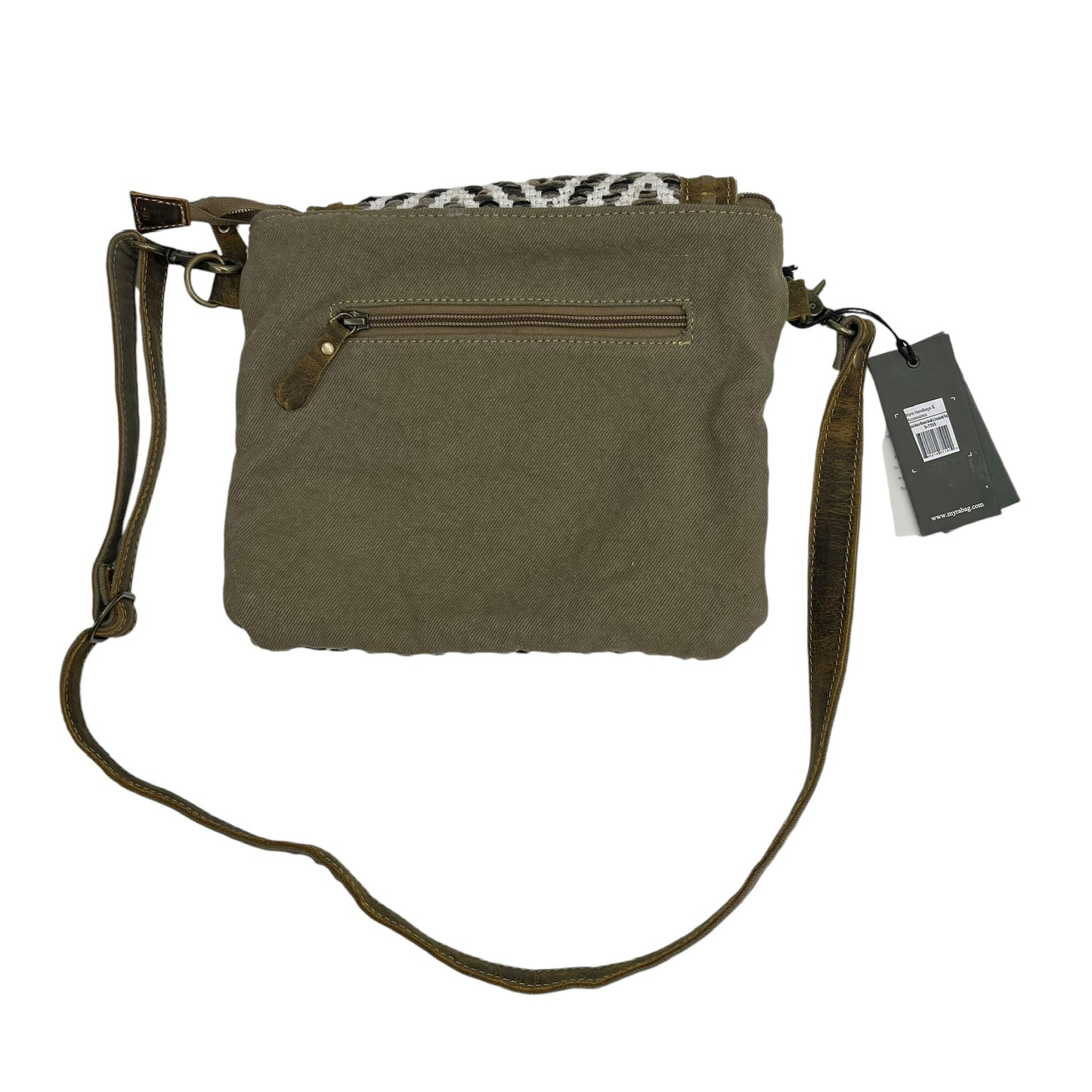 Crossbody By Myra In Brown & Cream, Size:Medium