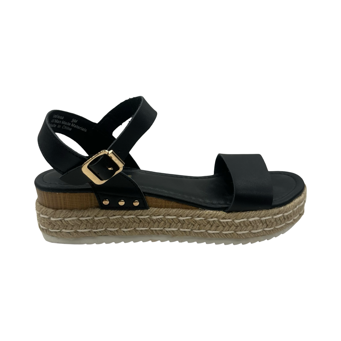 Sandals Heels Platform By Cushionaire In Black & Tan, Size:9