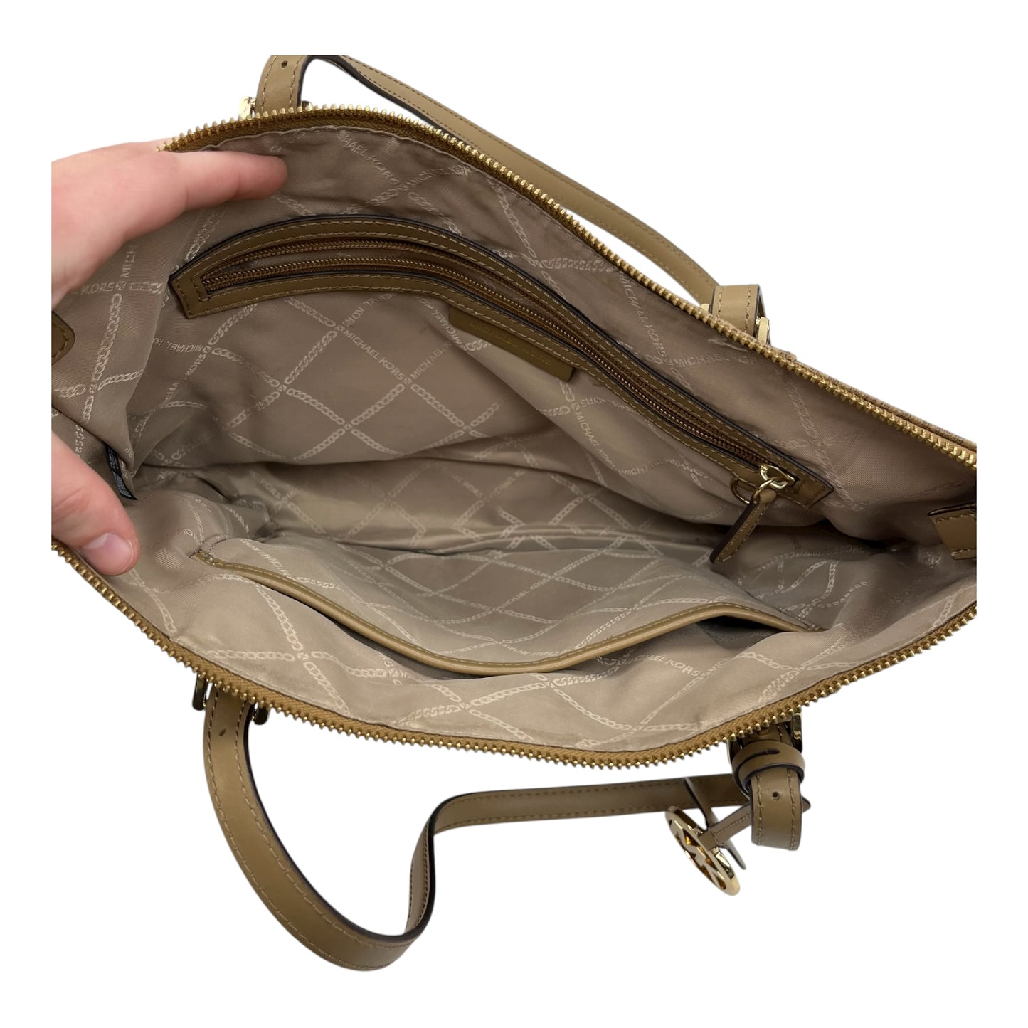 Tote Designer By Michael Kors In Gold, Size:Medium