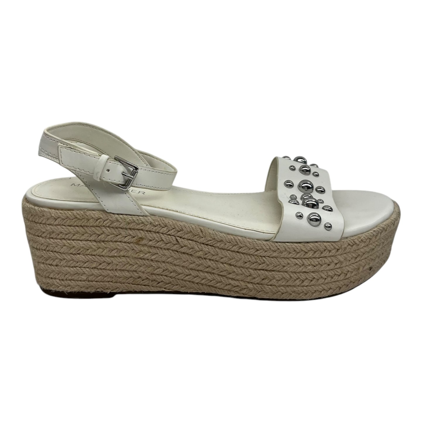 Sandals Heels Wedge By Marc Fisher In White, Size:8.5