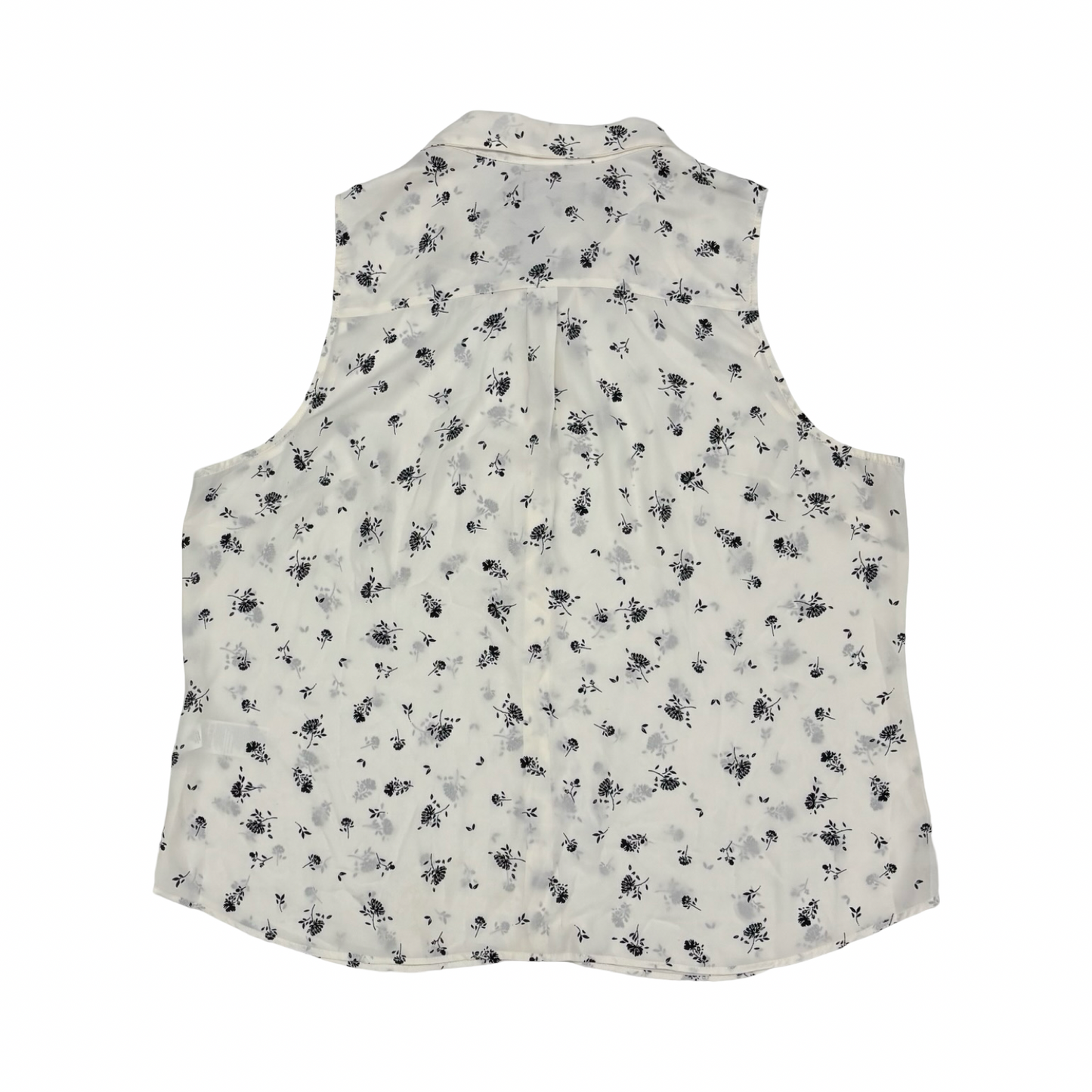 Blouse Sleeveless By Banana Republic In Black & White, Size:Xxl