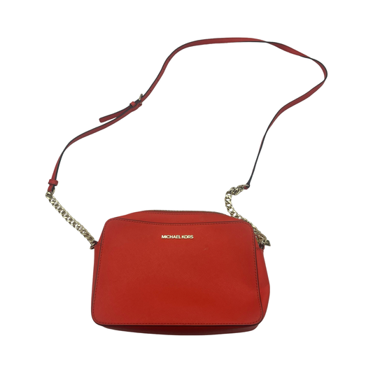 Crossbody Designer By Michael Kors In Orange, Size:Medium