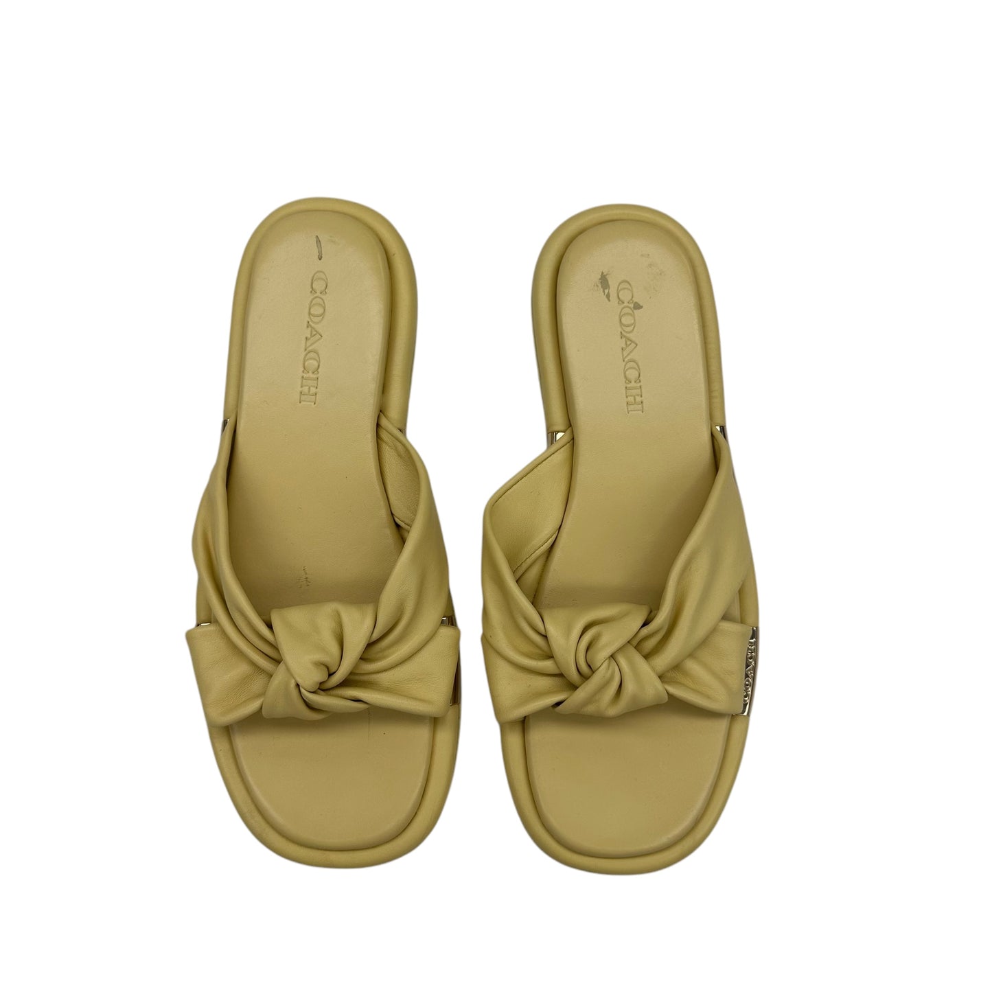 Sandals Designer By Coach In Yellow, Size:8.5