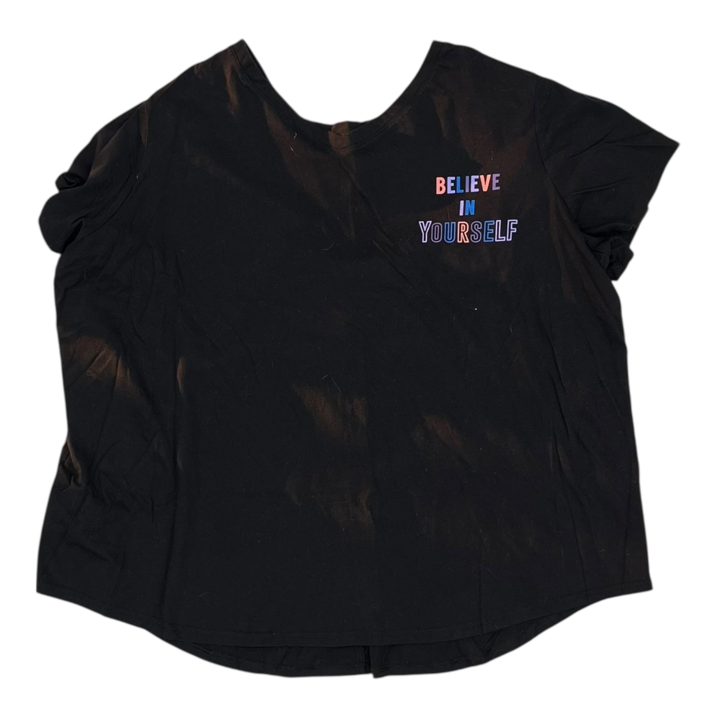 Athletic Top Ss By Tek Gear In Black, Size:2X