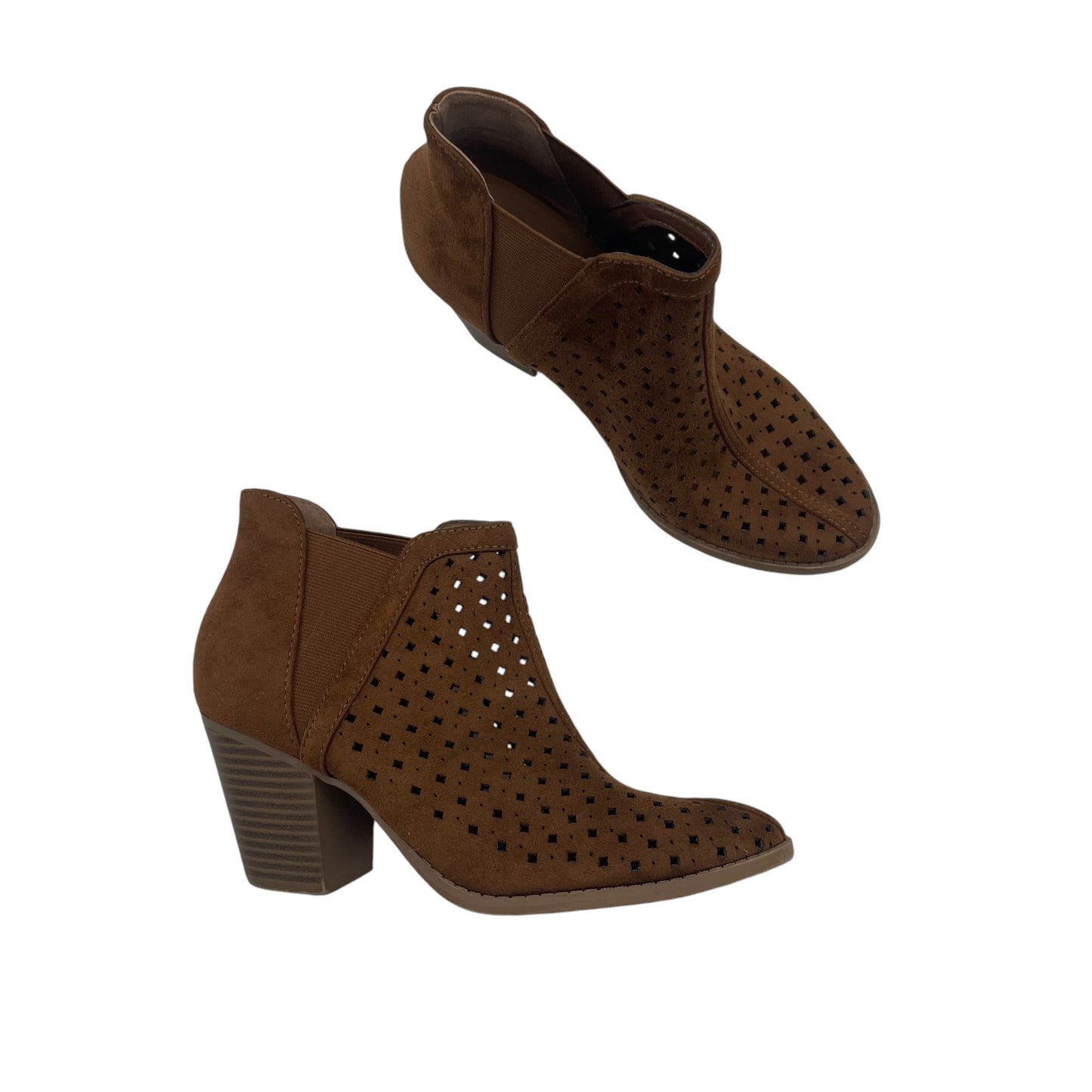 Boots Ankle Heels By City Classified In Brown, Size:6.5