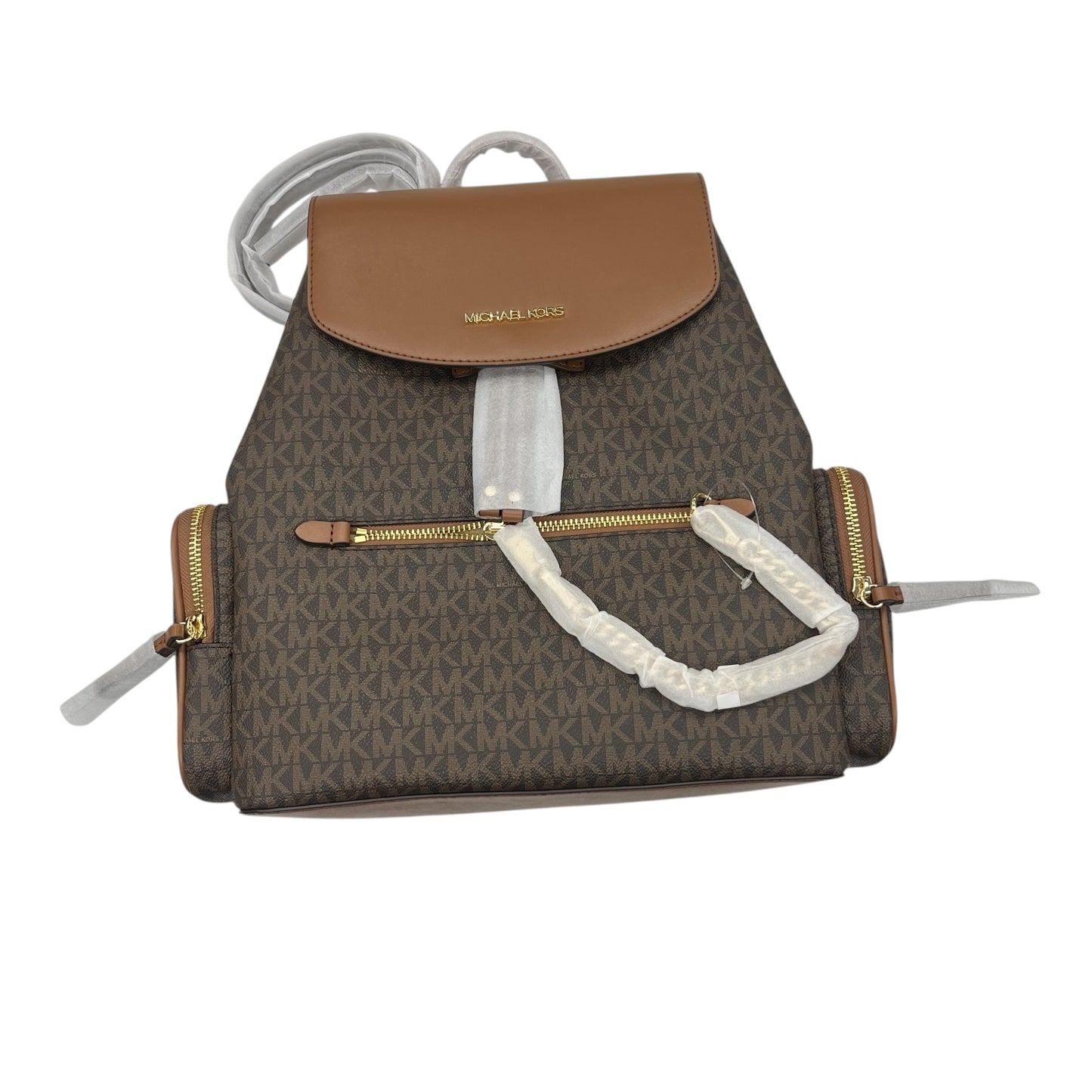 Backpack Designer By Michael Kors In Brown & Tan, Size:Medium