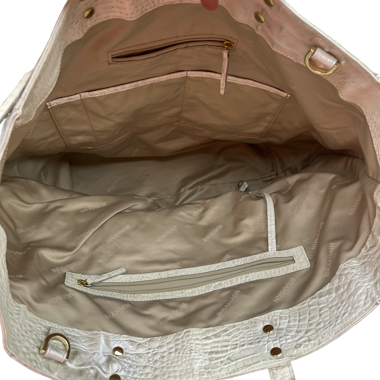 Tote Designer By Brahmin In Brown, Size:Large