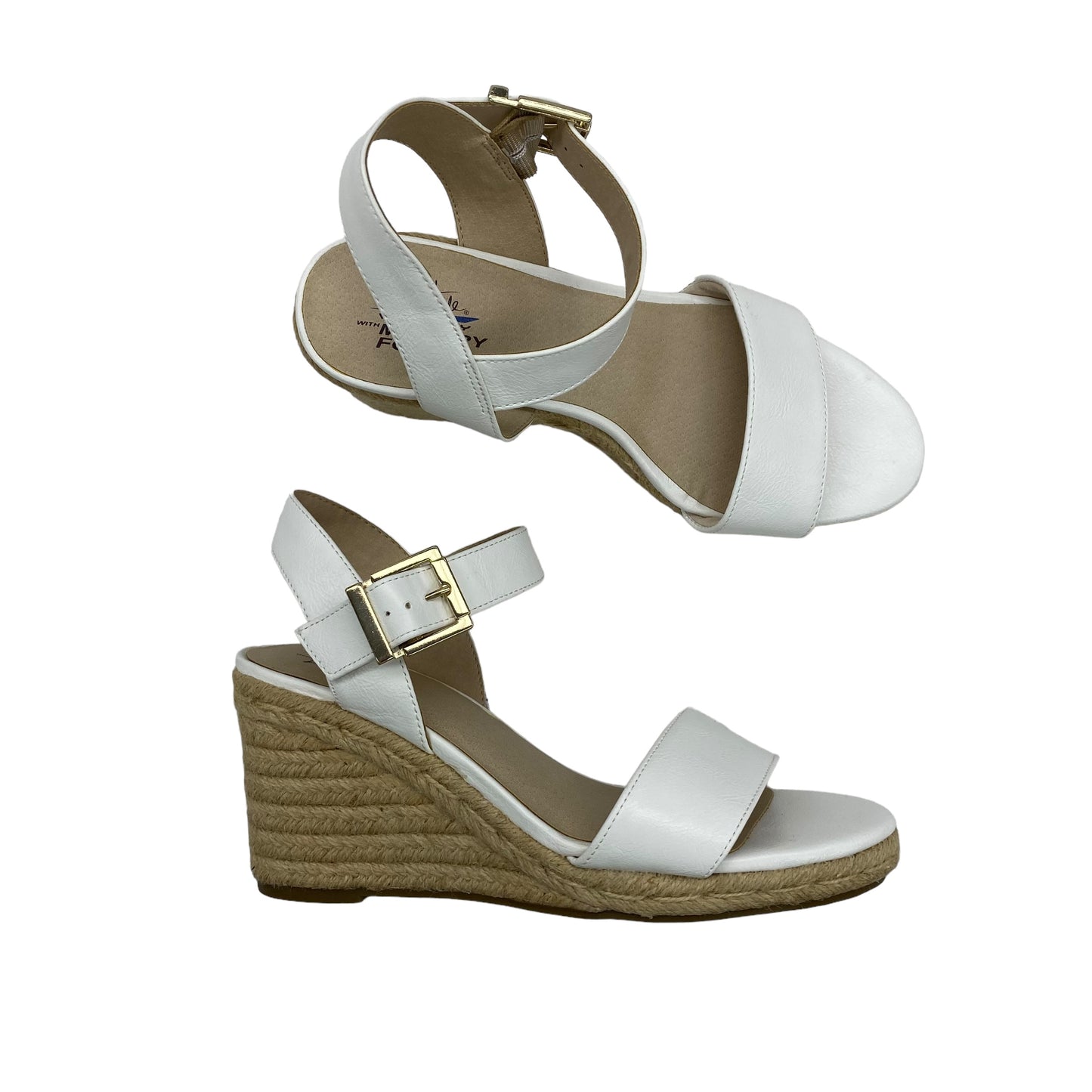 WHITE SANDALS HEELS WEDGE by LIFE STRIDE Size:8