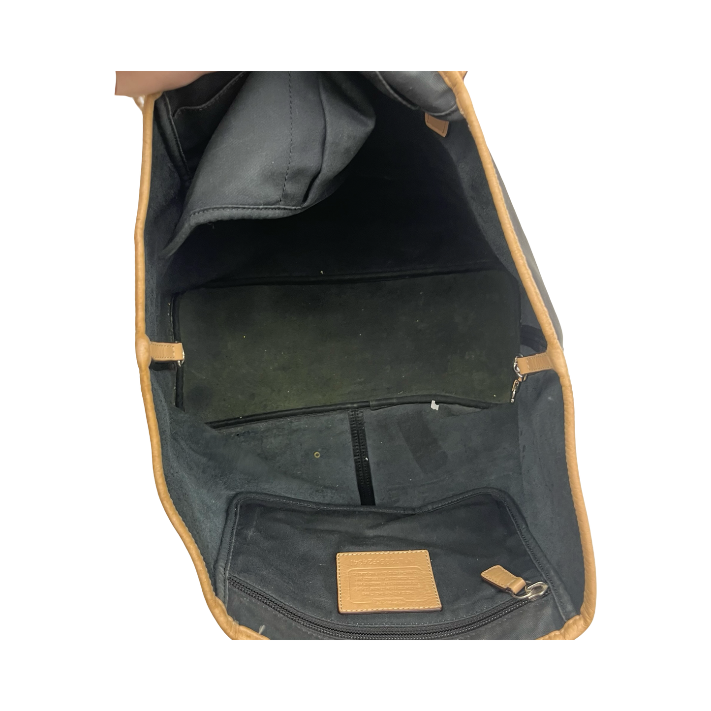 Handbag Designer By Coach In Black & Brown, Size:Large