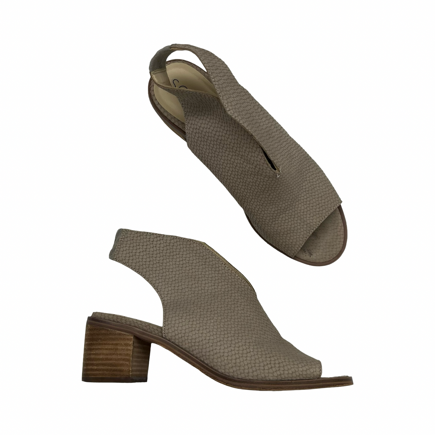 Sandals Heels Block By Sole Society In Tan, Size:9