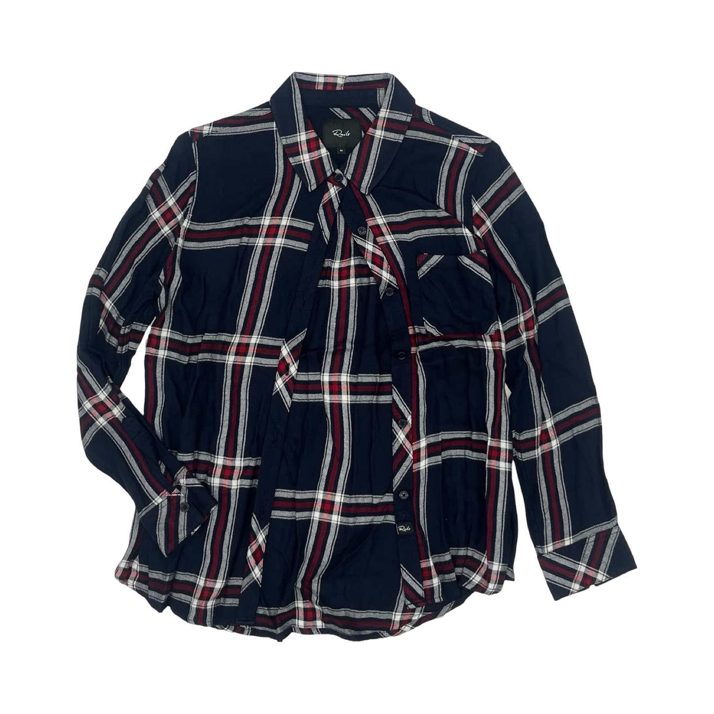 Blouse Ls By Rails In Blue Red & White, Size:M