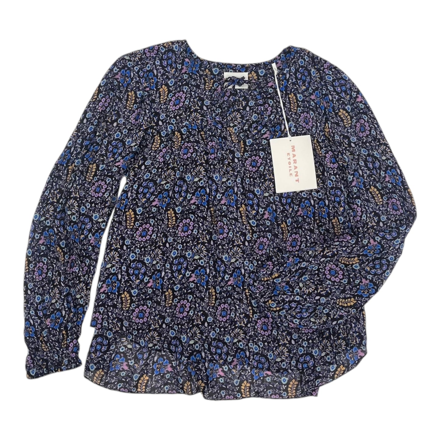 Blouse Ls By Clothes Mentor In Floral Print, Size:M