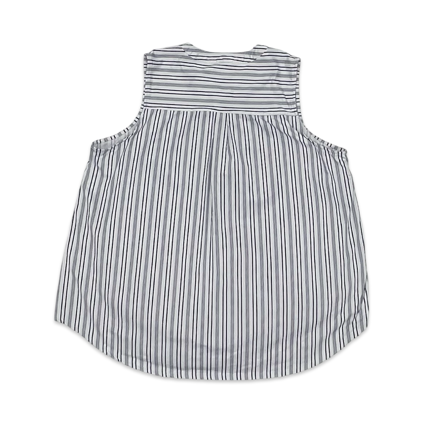 Blouse Sleeveless By Indigo Rose In Blue & White, Size:2X