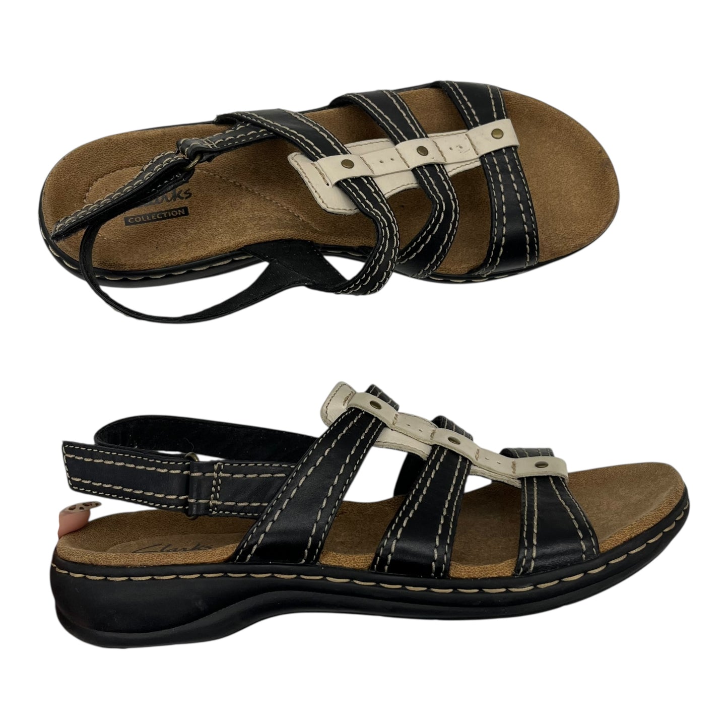 Sandals Flats By Clarks In Black, Size:7