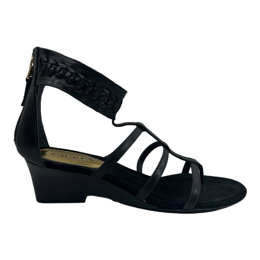 BLACK LAUREN BY RALPH LAUREN SANDALS HEELS WEDGE, Size 8.5