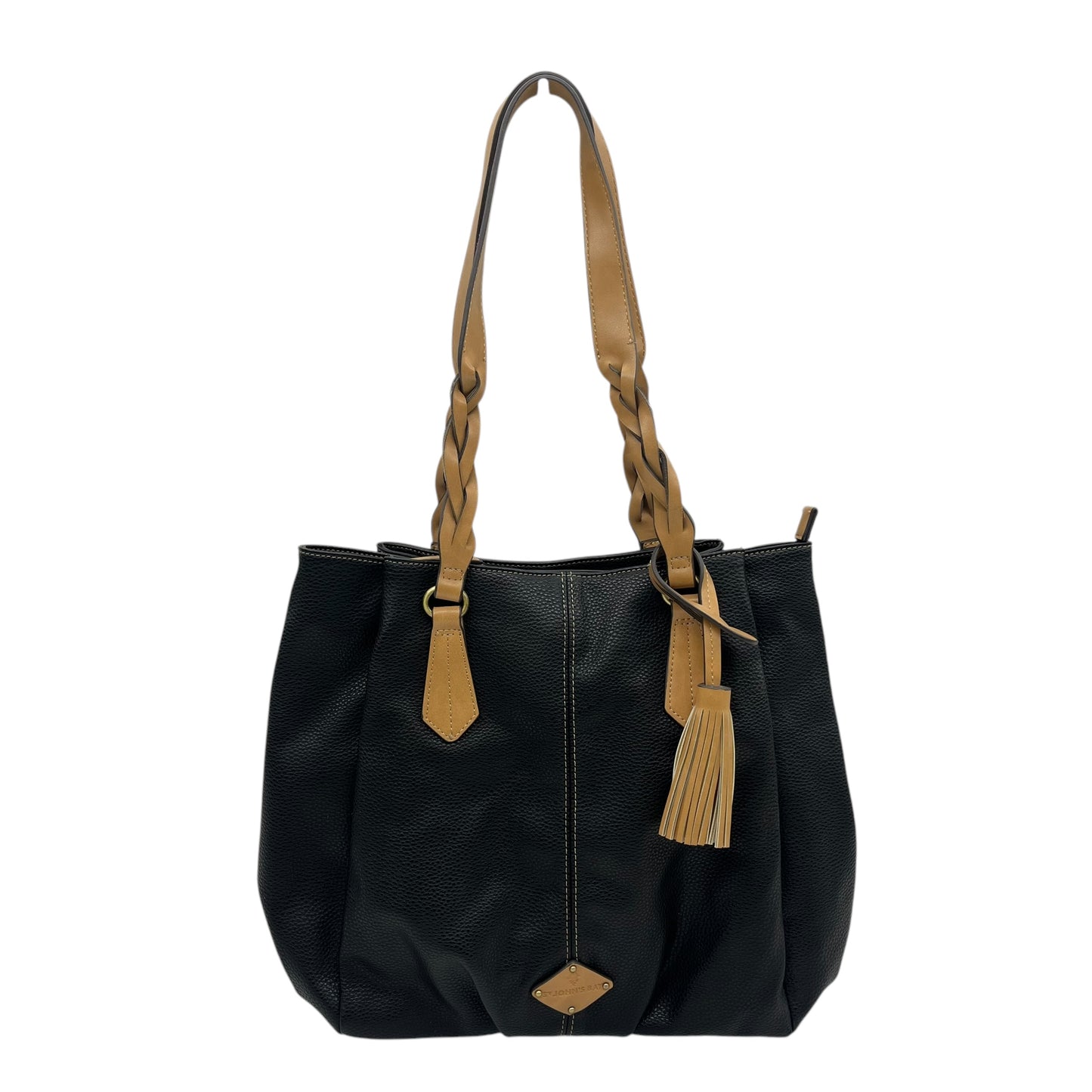 Handbag By St Johns Bay In Black & Tan, Size:Medium