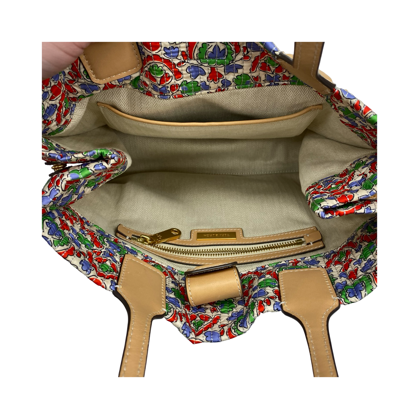 Handbag Designer By Tory Burch In Floral Print, Size:Medium