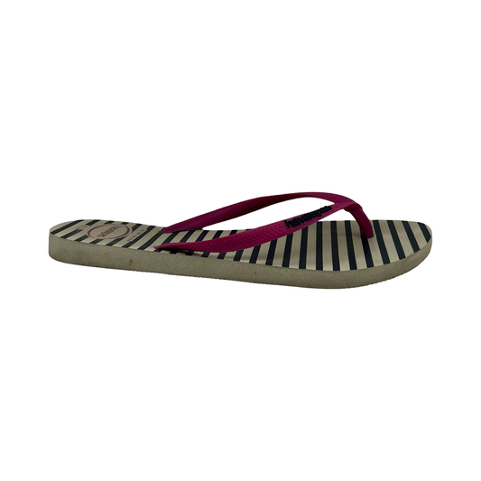 Sandals Flip Flops By Havaianas In Blue & White, Size:7