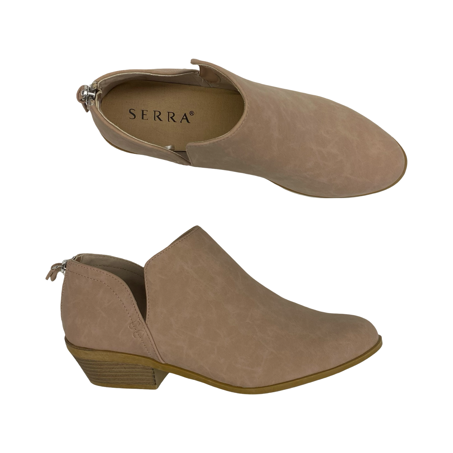 Boots Ankle Flats By Serra In Tan, Size:8