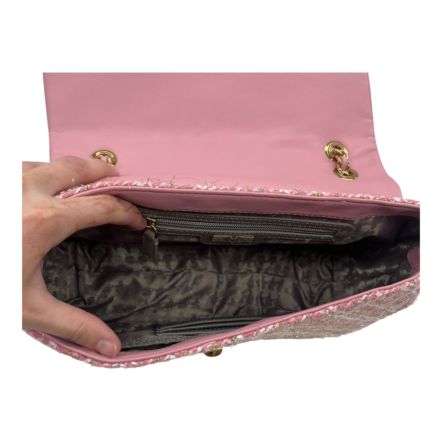 Handbag Designer By Karl Lagerfeld In Pink, Size:Medium