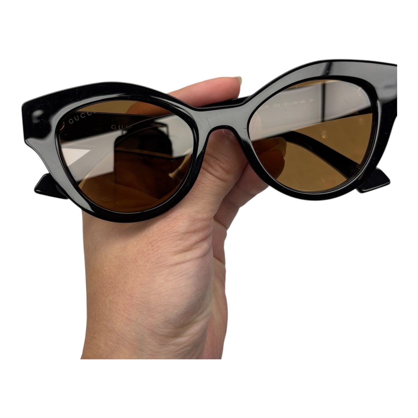 Sunglasses Luxury Designer By Gucci In Black