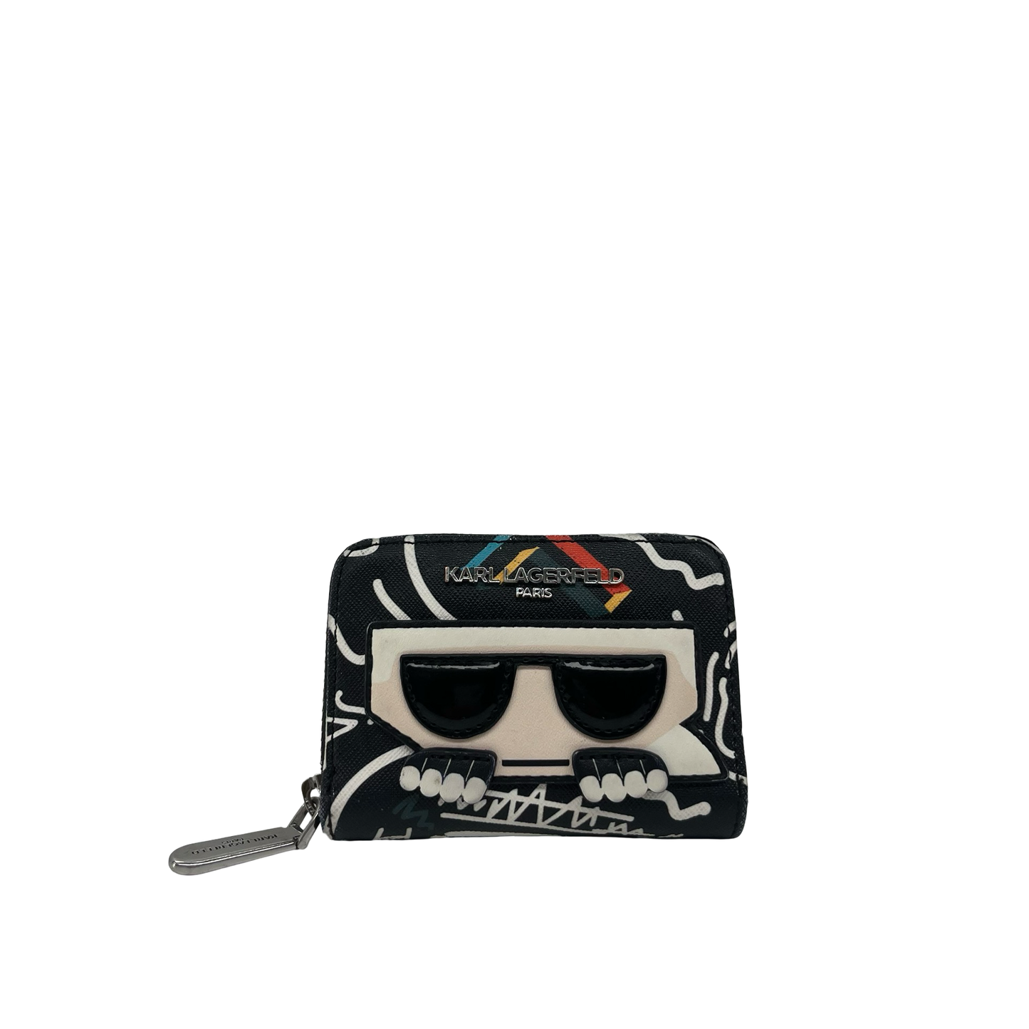 Wallet Designer By Karl Lagerfeld In Black & Cream, Size:Small