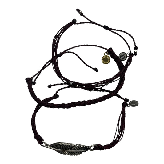 Bracelet Other By Puravida In Maroon, Size:03 Piece Set