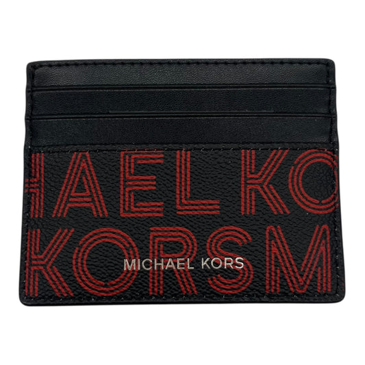 Id/Card Holder Designer By Michael Kors In Black & Red