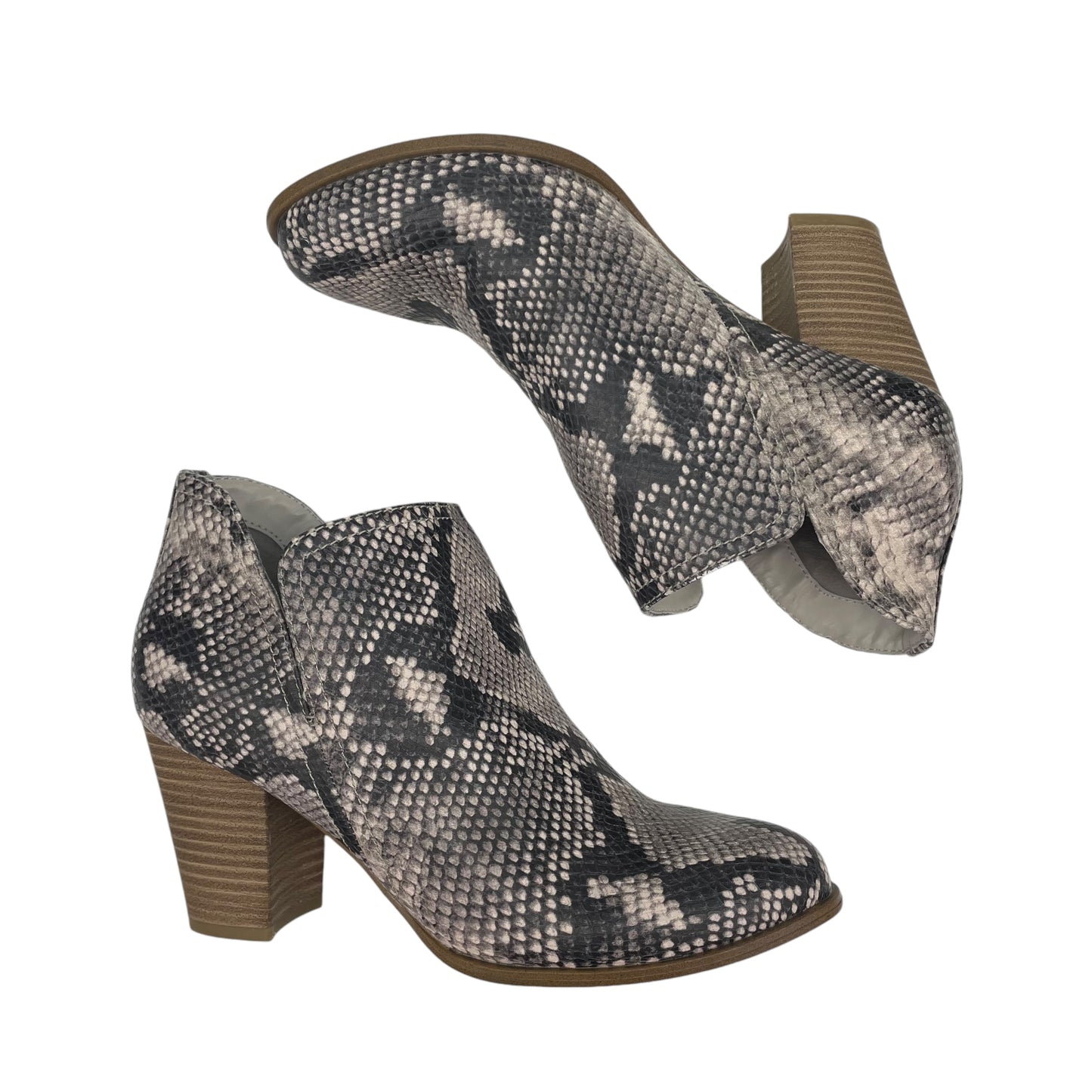 Boots Ankle Heels By Fergalicious In Snakeskin Print, Size:8