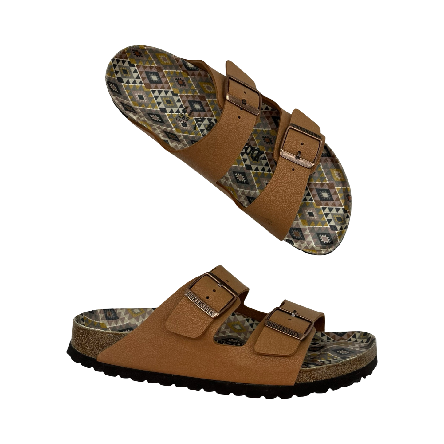 Sandals Flats By Birkenstock In Brown, Size:10