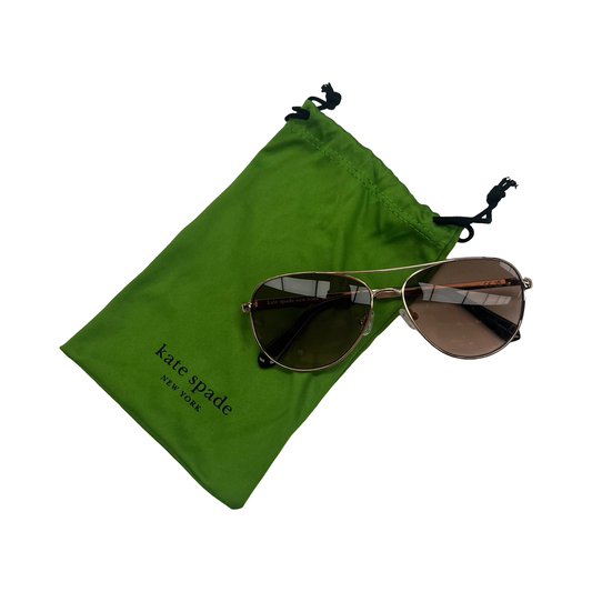 Sunglasses Designer By Kate Spade In Gold
