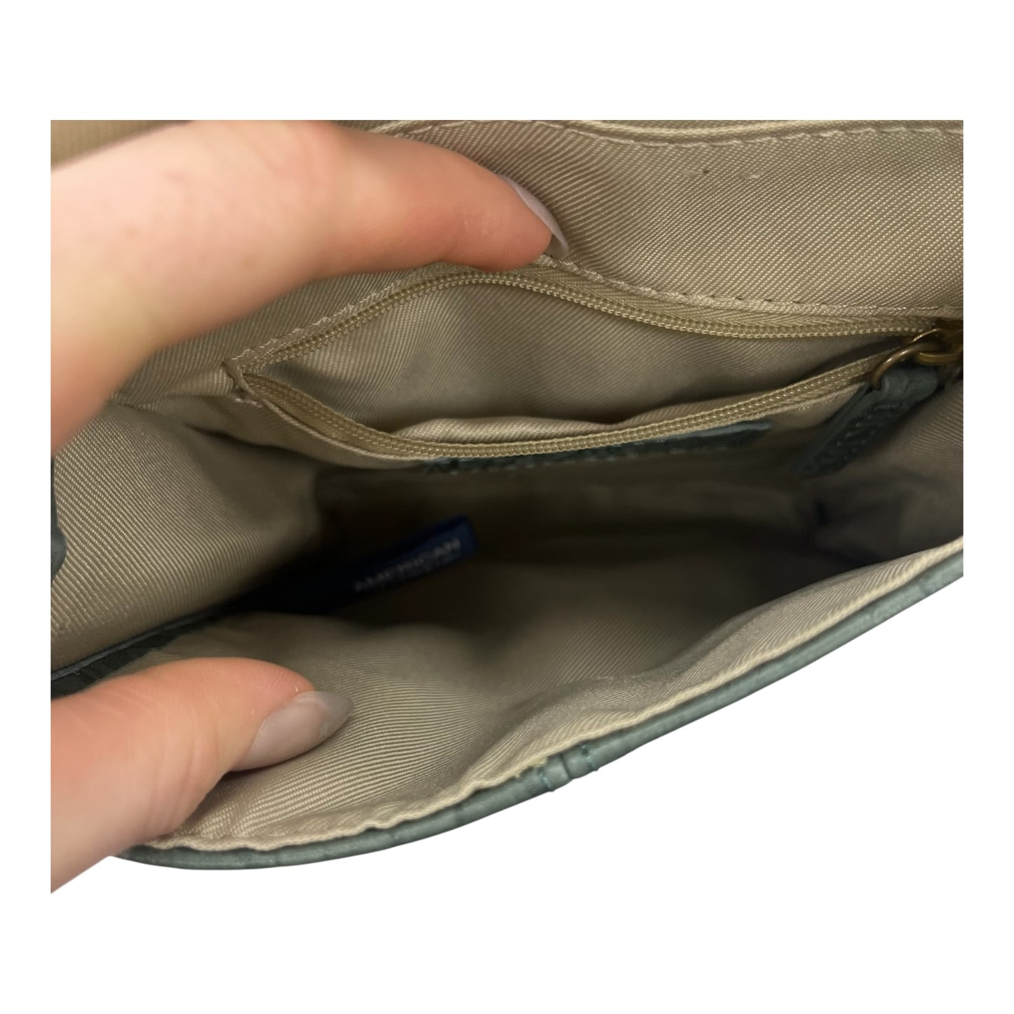 Crossbody Leather By Clothes Mentor In Green, Size:Small