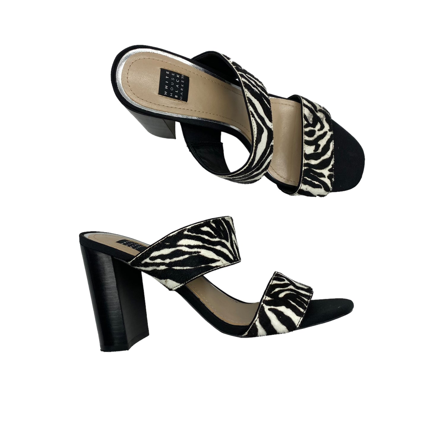 ANIMAL PRINT SANDALS HEELS BLOCK by WHITE HOUSE BLACK MARKET Size:8.5