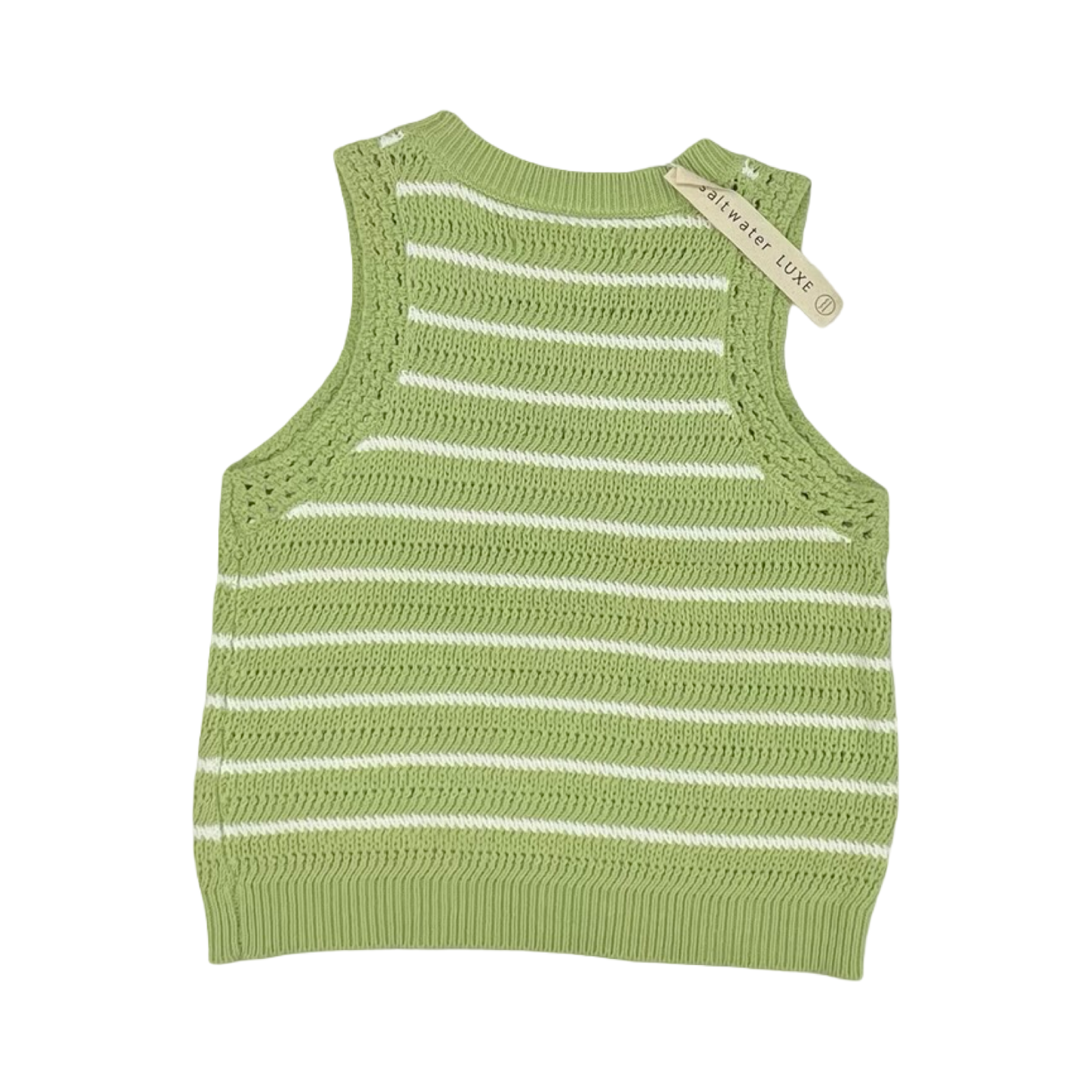 Top Sleeveless By Saltwater Luxe In Green & White, Size:M