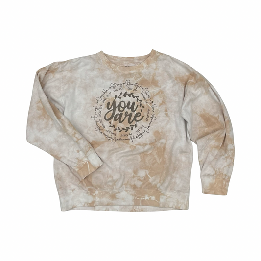 Sweatshirt Crewneck By Clothes Mentor In Tan, Size:L