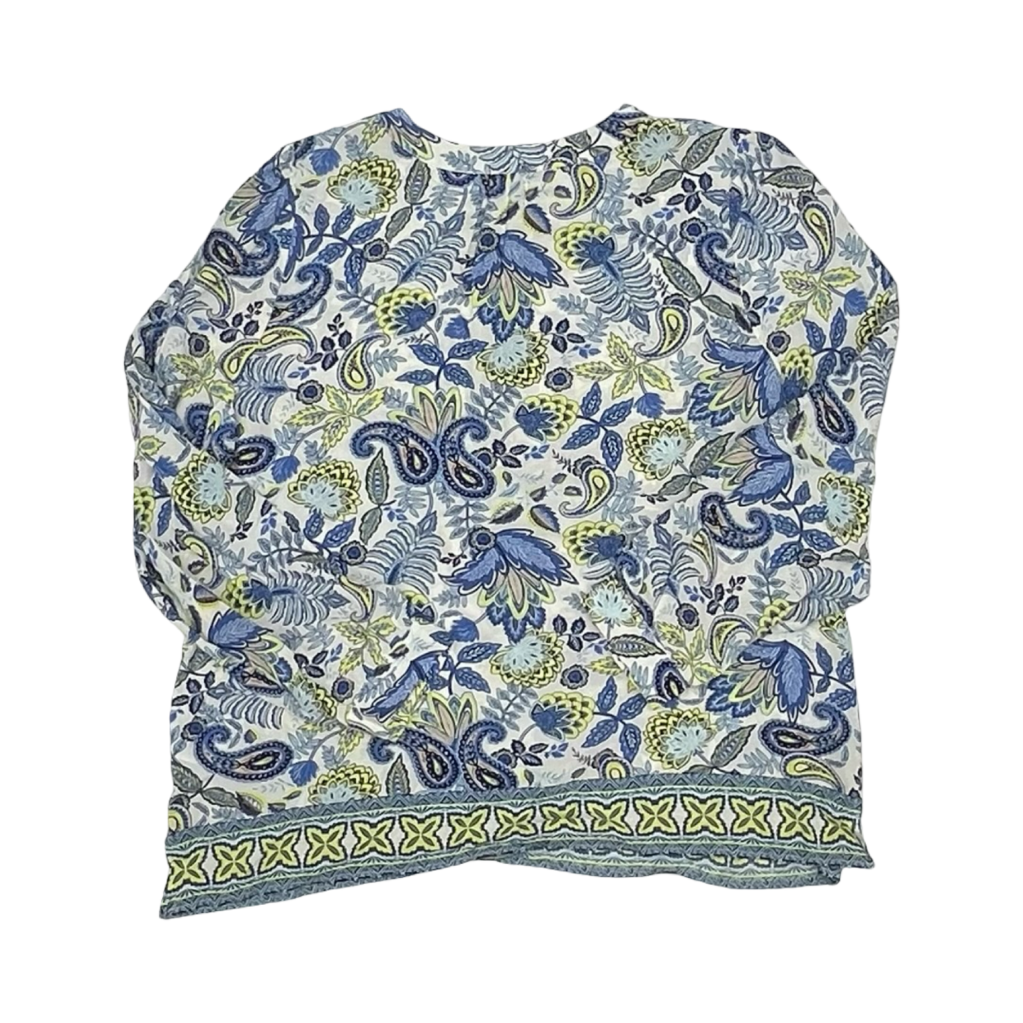 Blouse Ls By Talbots In Paisley Print, Size:Xl