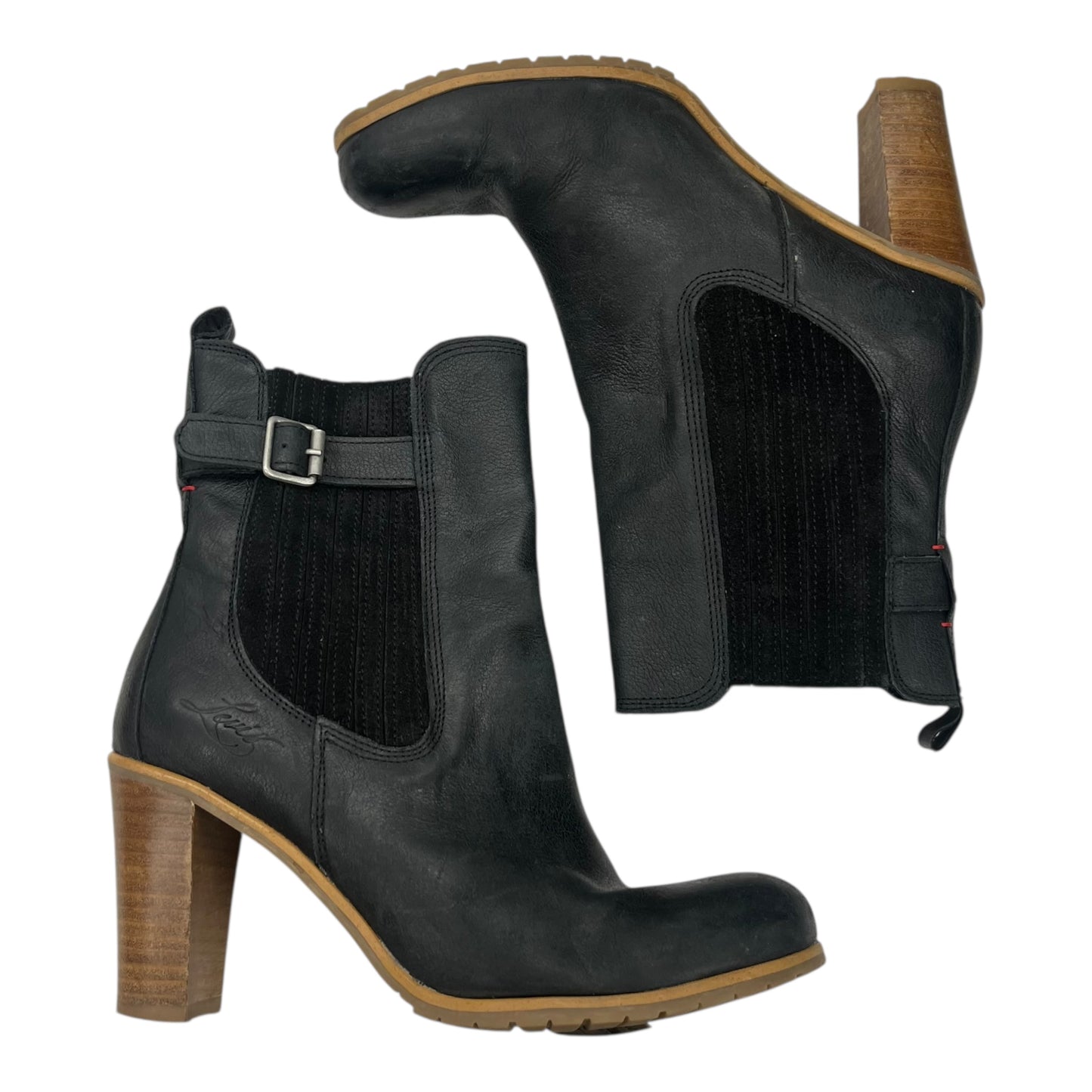 Boots Ankle Heels By Clothes Mentor In Black, Size:9