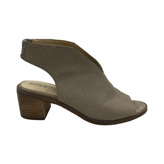 Sandals Heels Block By Sole Society In Tan, Size:9
