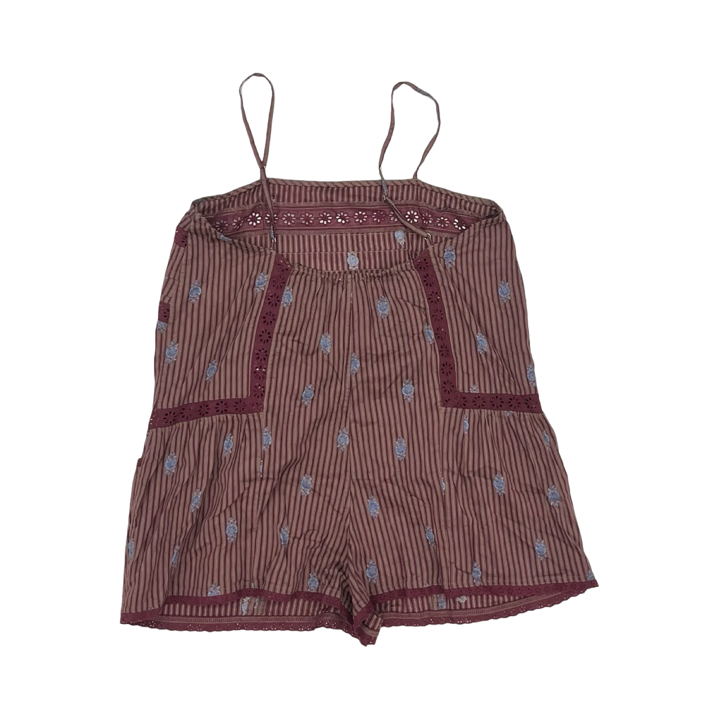 Romper By Free People In Red & Tan, Size:M